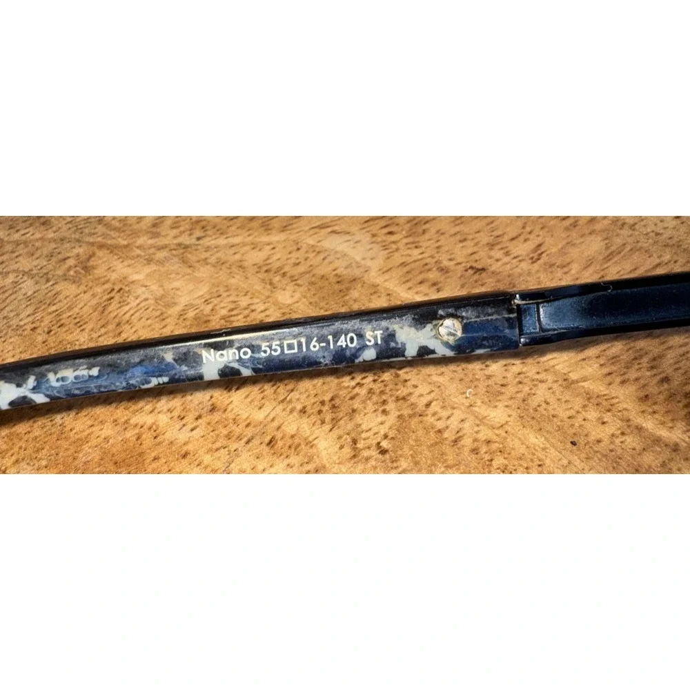 Jhane Barnes‎ Nano Eyeglass Frames 55-16-140 Gunmetal Blue Accent Designer